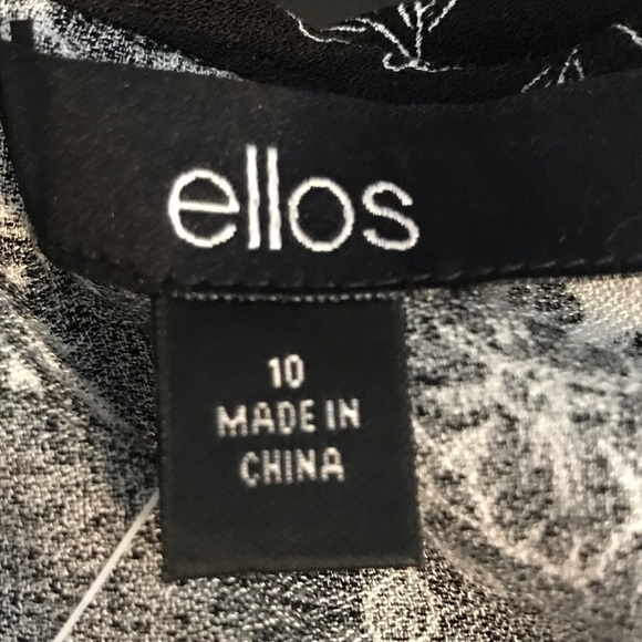 Ellos Black Floral Shift Dress Size 10 New - Picture 10 of 14